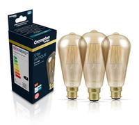 Crompton Lamps Filament ST64 LED Light Bulb BC-B22d | 4.5W = 35W Equivalent | Extra Warm White 2200K | Energy Efficient | Bayonet Lightbulb | Antique Bronze Glass | Dimmable | 10-Pack