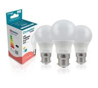 Crompton Lamps Gls Led B22 Bulb, 9.5W, 75W Eqv, Cool White 4000K, 15,000-Hrs, Bulbs For Lamps, 3-Pack