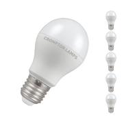 Crompton Lamps Gls Led E27 Bulb, 8.5W, 60W Eqv, Warm White 2700K, 15000-Hrs, Dimmable Bulbs For Lamps, 5-Pack