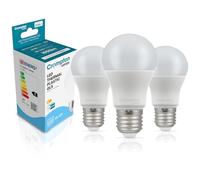 Crompton Lamps GLS LED E27 Bulb | 9.5W = 75W Equivalent | Cool White 4000K | Energy Efficient | Edison Screw Lightbulb | Long Life 15,000-Hrs | Bulbs for Lamps | 3-Pack
