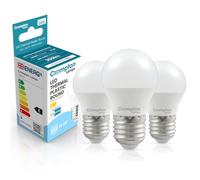Crompton Lamps Golfball LED E27 Bulb | 2.2W = 25W Equivalent | Daylight 6500K | Energy Efficient | Edison Screw Lightbulb | Long Life 15,000-Hrs | Bulbs for Lamps