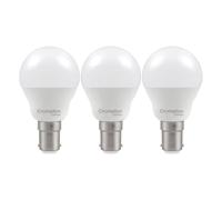 Crompton Lamps Golfball LED Light Bulb SBC-B15d | 2.2W = 25W Equivalent | Warm White 2700K | Energy Efficient | Small Bayonet Lightbulb | Long Life 15,000-Hrs | 3-Pack