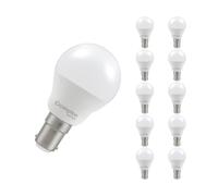 Crompton Lamps Golfball LED Light Bulb SBC-B15d | 4.2W = 40W Equivalent | Warm White 2700K | Energy Efficient | Small Bayonet Lightbulb | Long Life 25,000-Hrs | 10-Pack