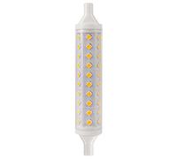 Crompton Lamps LED 118mm R7s Linear Light Bulb, 9W (60W Eqv) Warm White | 60W Linear Halogen Lamp Equivalent, 3000K, Clear Quartz Tube, 790lm, R7s J118 Double Ended Base for Floodlights & Uplighters