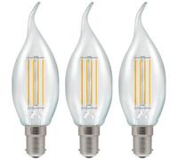 Crompton Lamps Led Bent Tip Candle 5W B15 Dimmable Filament Warm White Clear (40W Eqv) (3 Pack)