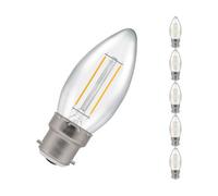 Crompton Lamps Led Candle 2.2W B22 Filament (5 Pack) Warm White Clear (25W Eqv)