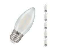 Crompton Lamps Filament Candle LED Light Bulb ES-E27 | 2.5W = 25W Incandescent | Warm White 2700K | Energy Efficient | Edison Screw Lightbulb | Long Life 15000-Hrs | Pearl Glass | Dimmable | 10-Pack