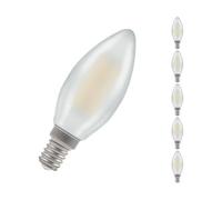Crompton Lamps Filament Candle LED Light Bulb SES-E14 | 4.2W = 40W Incandescent | Warm White 2700K | Energy Efficient | Small Screw Lightbulb | Long Life 15000-Hrs | Pearl Glass | 10-Pack