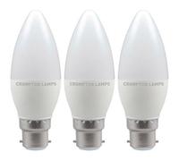 Crompton Lamps Led Candle 5W B22 Dimmable Daylight Opal (40W Eqv) (3 Pack)