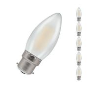 Crompton Lamps Led Candle 5W B22 Dimmable Filament (5 Pack) Pearl Cool White (40W Eqv)