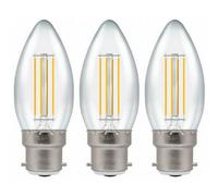 Crompton Lamps Led Candle 5W B22 Dimmable Filament Warm White Clear (40W Eqv) (3 Pack)