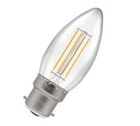 Crompton Lamps LED Candle 5W BC-B22d Dimmable Filament (40W Equivalent) 2700K Warm White Clear 470lm BC Bayonet B22 C35 Light Bulb