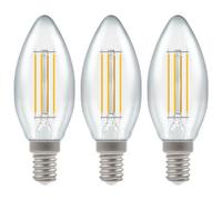 Crompton Lamps Led Candle 5W E14 Dimmable Filament Warm White Clear (40W Eqv) (3 Pack)