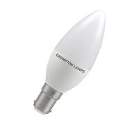 Crompton Lamps LED Candle SBC-B15d 5W Dimmable 2700K Warm White 470lm 40W equivalent Frosted
