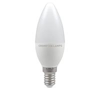 Crompton Lamps LED Candle 5W SES-E14 Dimmable (10 Pack) (40W Equivalent) 4000K Cool White Opal 470lm SES Small Screw E14 Frosted Multipack Light Bulbs