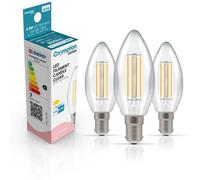 Crompton Lamps Led Candle 6.5W B15 Filament (3 Pack) Warm White Clear (3 Pack)