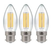 Crompton Lamps Led Candle 6.5W B22 Filament Warm White Clear (60W Eqv) (3 Pack)