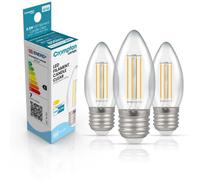 Crompton Lamps Led Candle 6.5W E27 Dimmable Filament (3 Pack) Warm White Clear (3 Pack)
