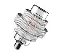 Crompton Lamps Led Decorative E27 Screw Bulb, 112mm X 160mm Art Deco Tiered Screw Filament Bulb, 4.9W 1800K Extra Warm White
