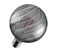 Crompton Lamps LED Decorative E27 Screw Bulb, 125mm x 175mm G125 Globe Filament Bulb, 4.5W 1800K Extra Warm White 200lm 20W Eqv, Smoke Grey Lightbulb, Hanging Lights, Pendant Light, Vintage Lamp