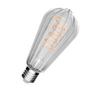 Crompton Lamps LED Decorative E27 Screw Bulb, 64mm x 140mm ST64 Screw Filament Bulb, 3.5W 1800K Extra Warm White 250lm 25W Eqv, Clear Lightbulb, Hanging Lights, Pendant Light, Edison Bulbs