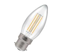 Crompton Lamps LED Filament Candle Light Bulb BC-B22d | 4.2W = 40W Incandescent | Cool White 4000K | Energy Efficient | | Long Life 15,000H | Clear Glass | Non-Dimmable