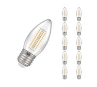 Crompton Lamps LED Filament Candle Light Bulb ES-E27 | 6.5W = 60W Incandescent | Cool White 4000K | Energy Efficient | | Long Life 15,000H | Clear Glass | Non-Dimmable | 10-Pack