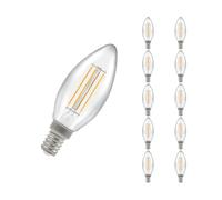 Crompton Lamps LED Filament Candle Light Bulb SES-E14 | 4.2W = 40W Incandescent | Cool White 4000K | Energy Efficient | | Long Life 15,000H | Clear Glass | Non-Dimmable | 10-Pack
