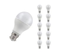 Crompton Lamps LED GLS 14W BC-B22d Dimmable (10 Pack) (100W Equivalent) 2700K Warm White Opal 1521lm BC Bayonet B22 A65 Frosted Bright Thermal Plastic Multipack Light Bulbs