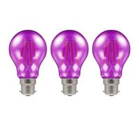 Crompton Lamps Led Gls 4.5W B22 Harlequin Ip65 Purple Translucent (3 Pack)