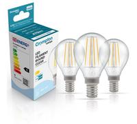 Crompton Lamps Led Golfball 4.2W E14 Filament (3 Pack) Warm White Clear (40W Eqv) (3 Pack)