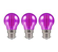 Crompton Lamps Led Golfball 4.5W B22 Harlequin Ip65 Purple Translucent (3 Pack)