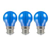 Crompton Lamps Led Golfball 4W B22 Harlequin Ip65 Blue Translucent (3 Pack)