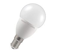 Crompton Lamps LED Golfball 5.5W SBC-B15d Dimmable (40W Eqv) 2700K Warm White Opal 470lm (40W Eqv) Round Frosted Thermal Plastic Light Bulb