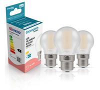 Crompton Lamps Led Golfball 6.5W B22 Dimmable Filament (3 Pack) Pearl Warm White (60W Eqv) (3 Pack)