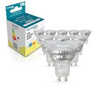 Crompton Lamps LED GU10 Spotlight Bulbs 3.7W Glass | 10 Pack | Cool White 4000K | Energy Saving Light Bulbs for Ceiling Lights | 345 Lumens | Direct Halogen Bulbs Replacement | GU10 LED Bulbs