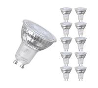 Crompton Lamps LED GU10 Spotlight Bulbs 3.7W Glass | 10 Pack | Warm White 2700K | Energy Saving Light Bulbs for Ceiling Lights | 345 Lumens | Direct Halogen Bulbs Replacement | GU10 LED Bulbs