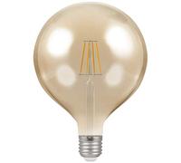 Crompton 7.5w Amber Glass Very Warm White Dimmable LED Decorative Filament 12cm E27 Globe Bulb