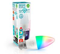 Crompton Lamps LED Smart WiFi Candle 5W BC-B22d Dimmable (40W Equivalent) 3000K Warm White + RGB Opal Amazon Alexa Colour Changing Light Bulb