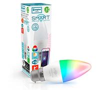 Crompton Lamps LED Smart WiFi Candle 5W BC-B22d Dimmable (40W Equivalent) 3000K Warm White + RGB Opal Amazon Alexa Colour Changing Light Bulb