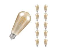 Crompton Lamps LED Squirrel Cage ST64 4.5W ES-E27 Dimmable Filament (10 Pack) (40W Equivalent) 2200K Extra Warm White Antique Bronze 420lm ES Screw E27 Vintage Edison Multipack Light Bulbs