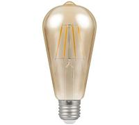 Crompton Antique Decorative LED ST64 Filament Bulb, E27, 7.5W, Dimmable, Amber Tinted Glass