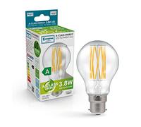 Crompton Lamps LED Ultra-Efficient GLS 3.8W BC-B22d A-Class (60W Equivalent) 3000K Warm White Clear 806lm BC Bayonet B22 Light Bulb