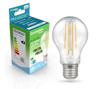 Crompton Lamps LED Ultra-Efficient GLS 3.8W ES-E27 Dimmable A-Class (60W Equivalent) 3000K Warm White Clear 860lm ES Screw E27 Energy Efficient Filament A-Rated Light Bulb