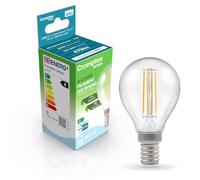 Crompton Lamps LED Ultra-Efficient Golfball 2.2W SES-E14 A-Class (40W Equivalent) 3000K Warm White Clear 470lm SES Small Screw E14 Round Energy Efficient Filament A-Rated Light Bulb