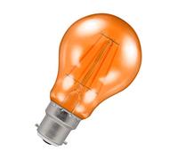Crompton Lamps Orange LED GLS Light Bulb 4.5W B22 Harlequin | IP65 Outdoor Lights LED Bulbs | Energy-Saving Replacement for 25W Bulbs | 15,000 Hours Life | for Festoon Lights Outdoor