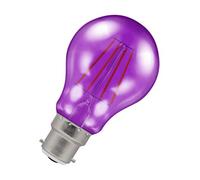 Crompton Lamps Purple LED GLS Light Bulb 4.5W B22 Harlequin | IP65 Outdoor Lights LED Bulbs | Energy-Saving Replacement for 25W Bulbs | 15,000 Hours Life | for Festoon Lights Outdoor