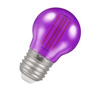 Crompton Lamps Purple LED Golfball Light Bulb 4.5W E27 Harlequin | IP65 Outdoor Lights LED Bulbs | Energy-Saving Replacement for 25W Bulbs | 15,000 Hours Life | for Festoon Lights Outdoor