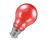 Crompton Lamps Red LED GLS Light Bulb 4.5W B22 Harlequin | IP65 Outdoor Lights LED Bulbs | Energy-Saving Replacement for 25W Bulbs | 15,000 Hours Life | for Festoon Lights Outdoor
