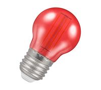 Crompton Lamps Red LED Golfball Light Bulb 4.5W E27 Harlequin | IP65 Outdoor Lights LED Bulbs | Energy-Saving Replacement for 25W Bulbs | 15,000 Hours Life | for Festoon Lights Outdoor